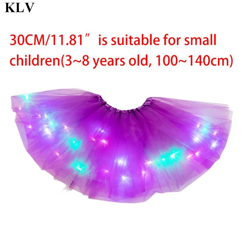 Светодиодный светильник для маленьких девочек; фатиновая юбка-пачка; неоновые цветные светящиеся Детские вечерние Многослойные короткие платья принцессы для балета и танцев; праздничное платье