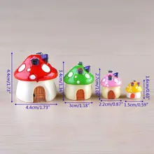 4 шт./компл. гриб смола домик творческие ремесла миниатюрный Садоводство пейзаж горшка фея DIY Украшение 72XF