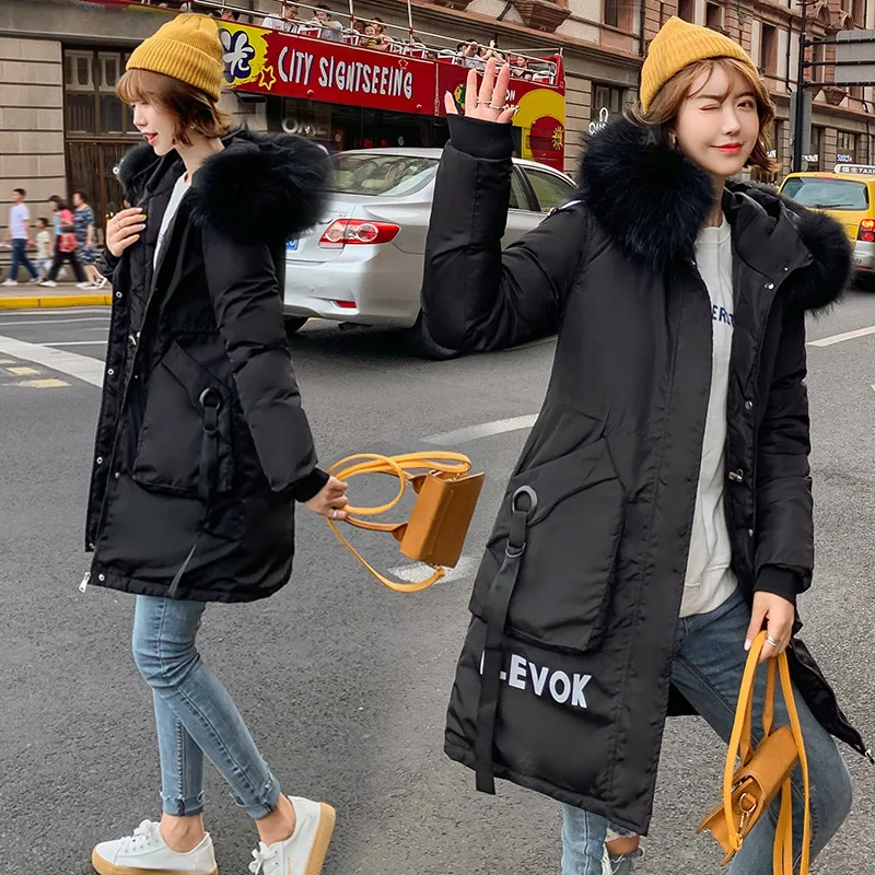 

Mid-length Cotton-padded Clothes Women's Winter New Style Korean-style Slim Fit down Jacket Cotton-padded Clothes Fashion Hooded