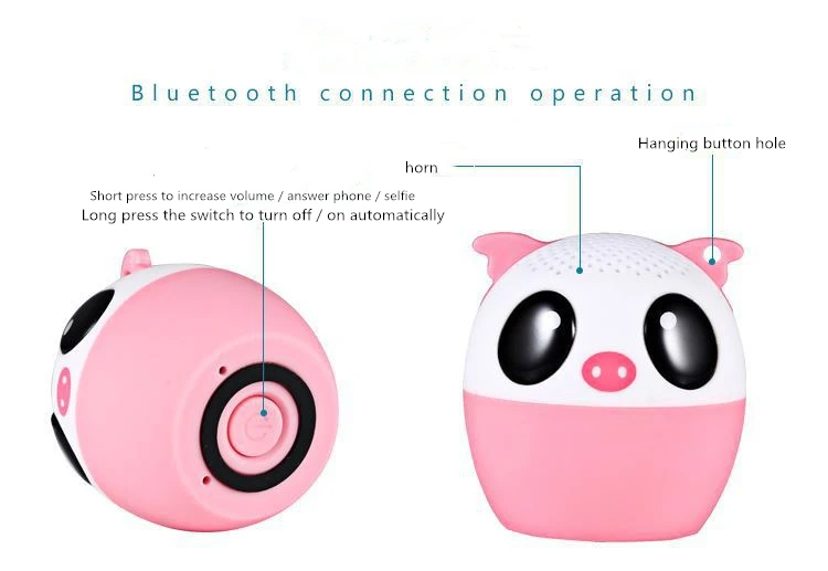 מיני חמוד בעלי החיים Bluetooth רמקול נייד קריקטורה חיצוני מוסיקה נגן Stero קטן Loundspeakers תמיכה עצמי טיימר דיבורית