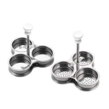 

Kitchen Egg Cooker Stainless Steel Poacher Tools Household Accessories Eggs Cooking Gadgets Three Grid Egg Cookers Steamer Mould