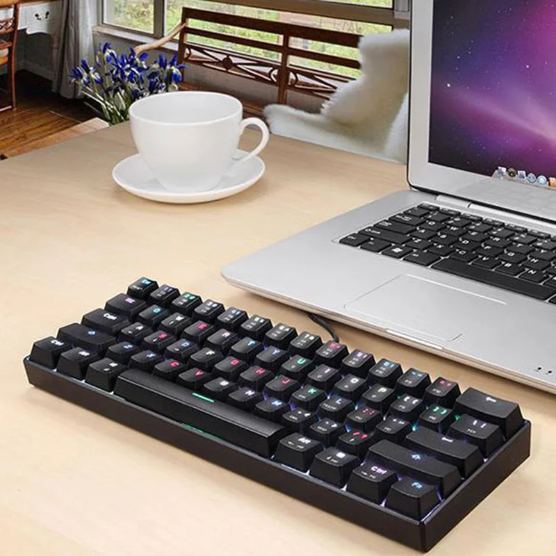 RGB подсветка механическая клавиатура CK61 с переключателем коробки игровая клавиатура быстрая скорость отклика JR предложения