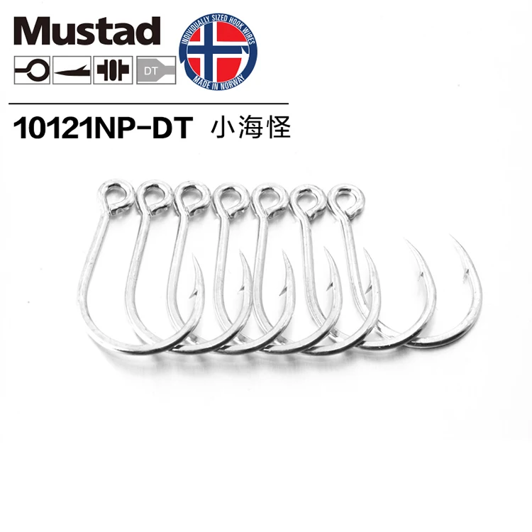 Аутентичный Mustad 10121 крючок из высокоуглеродистой стали колючий крючок джигбейт приманка Крючек для морской рыбалки черная рыба крючок Змееголов, наживка Pesca