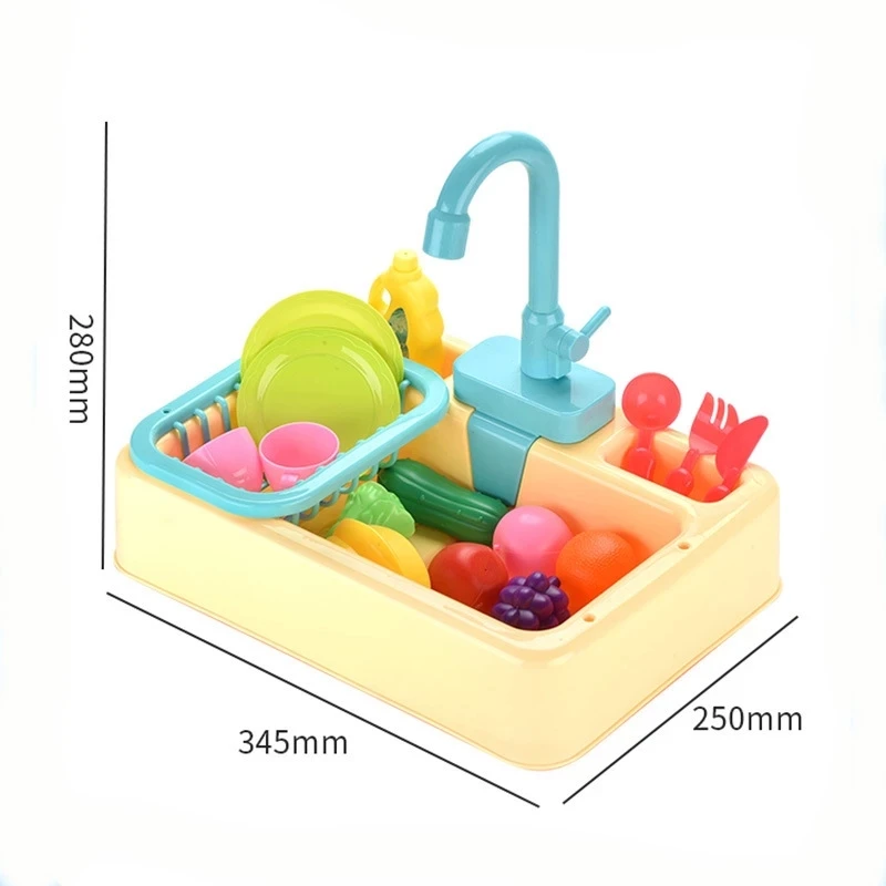 UMEILE Kids Kitchen Toys Simulation Electric Dishwasher Pretend Play Mini Kitchen Food Educational Toys Role Playing Girls