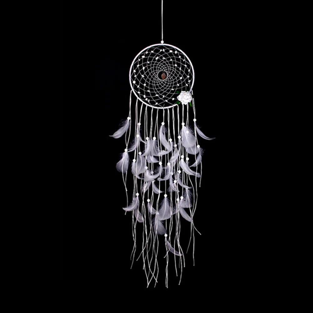 Net LED Light Ornament Crafts Wall Hanging Dreamcatcher Modern Car Window Fashion Wind Chime Feathers Decoration