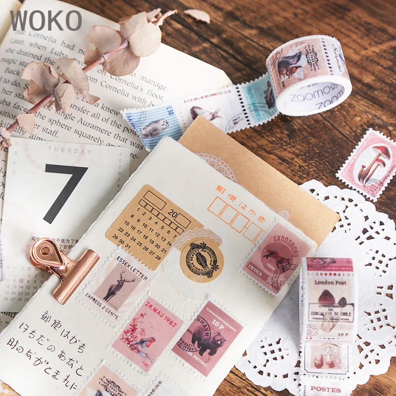 WOKO 25 мм* 3 м старая Марка Маскировочная клейкая лента, наклейка Винтаж Алиса кофе гриб лес цветок может порвать деко васи ленты DIY Скрапбукинг