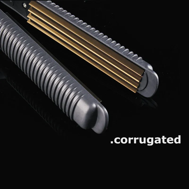 corrugated with bag Профессиональный Выпрямитель для волос и гофрированный электрический выпрямитель волос плоские железные щипцы для укладки доска инструмент машина, 110-220 В - Цвет: corrugated with bag