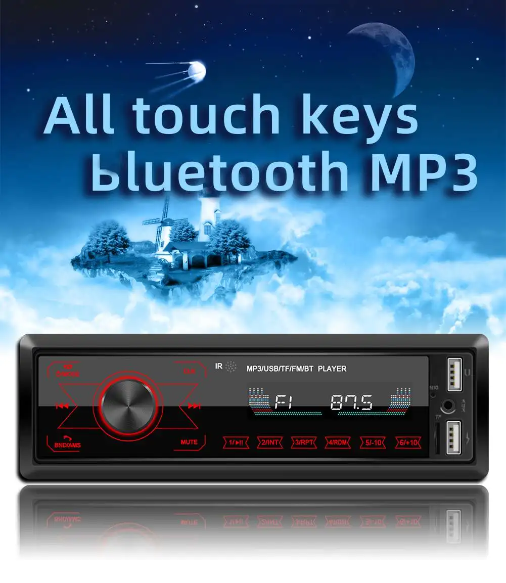 M10 автомобильный стерео радио приемник авто MP3-плеер bluetooth Поддержка Hands-free все сенсорные клавиши автомобильный аудио FM USB SD AUX U диск 12 В