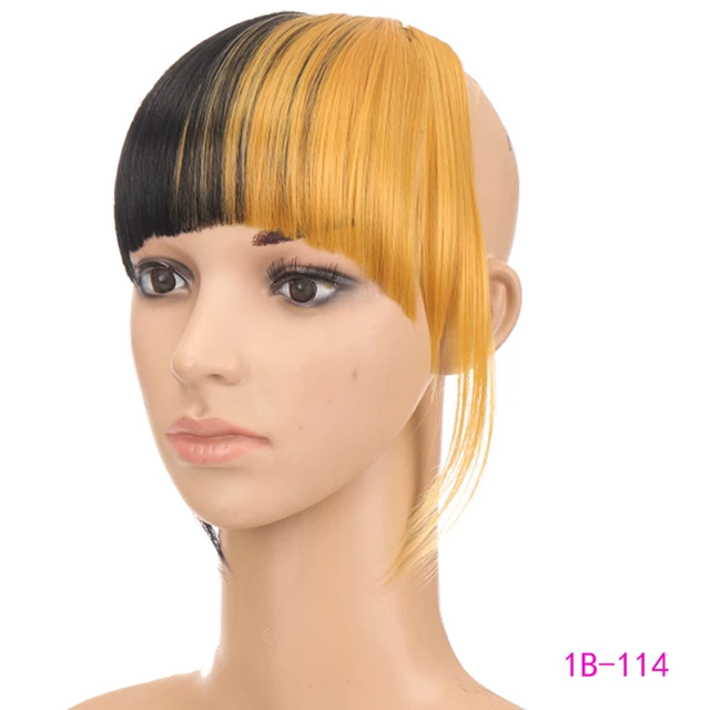 TALANG Neat Front Fringe Clip In  Hair Bangs  Hair Extensions Sweeping Side Blunt Bang Natural Black Brown Hairpieces WL35