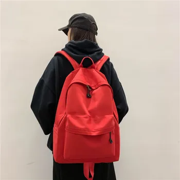 

Solid Color Women Backpack Oxford Shoulder Bag Large Capacity Knapsack School Bag For Teenager Mochilas Female Rucksack Backbag