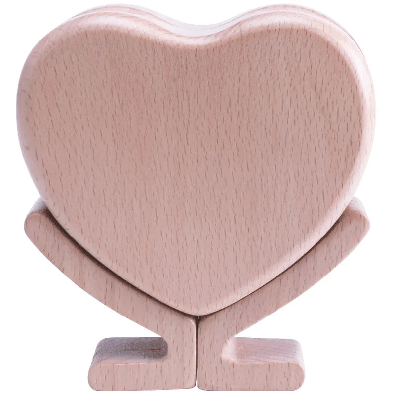 

Jane Eyre Heart Shape Baby Teeth Box GIRL'S Boy Children Memory Early Heart Collection Tooth Box Baby Lanugo Storage Case Wood