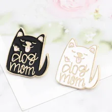 Cross Border Hot Sales New Style Cool Heart Pet Dog Brooch Black And White Cat Versatile COUPLE'S Clothing Brooch Accessories