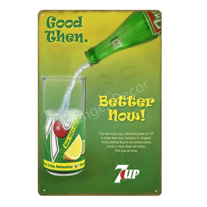 YD1566EI Безалкогольные 7up металлические жестяные знаки 7 UP ВИНТАЖНЫЙ ПЛАКАТ Искусство Настенная Наклейка картина бар паб кафе украшение домашний декор в стиле ретро YI-052 - Цвет: YD1566EI