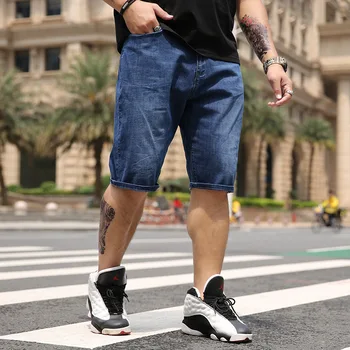 

Five Points Jeans Male Thin Section Loose Straight Cylinder Fat Man Plus Fat plus 5 Points Breeches Middle Age Big Size