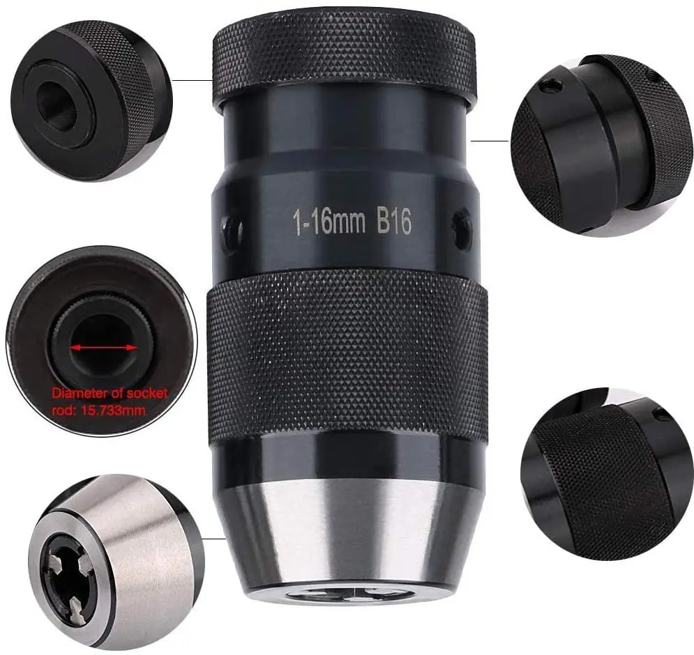 Self Tightening Drill Chuck Keyless Drilling Chuck Self Tighten Automatic Locking B10 B12 B16 B18 B22 CNC Machining Tools