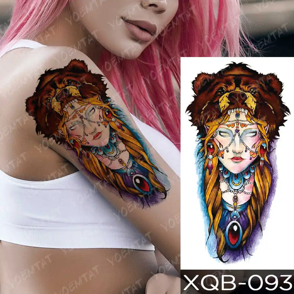 08-XQB093 Водостойкая временная татуировка наклейка Старая школа Сова Роза козел флэш-татуировки якорь Русалка боди арт рука поддельные татуировки для женщин и мужчин - Цвет: 08-XQB093