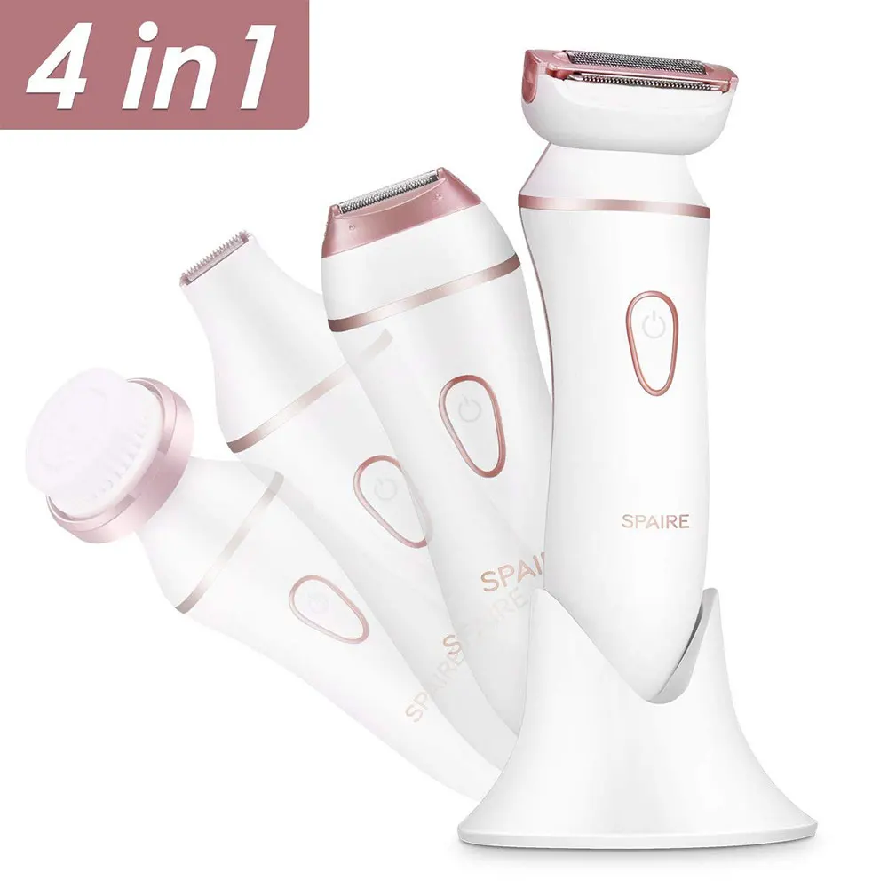 

4-in-1 Multi-Part Trim High Shaving Efficiency IPX7 Waterproof Fine Eyebrows Humanized Design Lady Electric Shaver Wet