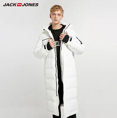 JackJones Мужская зимняя длинная куртка-пуховик с капюшоном, парка, пальто, модная верхняя одежда для мужчин, 218312516 - Цвет: 01