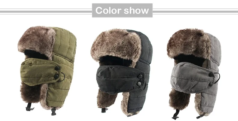 Русские шапки-ушанки, теплые шапки-ушанки для мужчин и женщин, ветрозащитные зимние шапки-бомберы, теплые шапки-ушанки из искусственного меха с маской