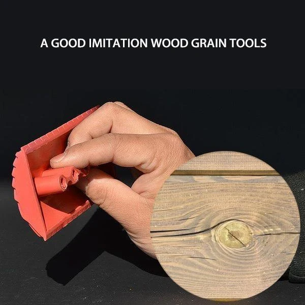 Mollytek 3 PCS Rubber Wood Graining Painting Tool Set for Wall Decoration 7 Inch Empaistic Wood Pattern Painting Roller 6 Inch Round Imitation Wood Grain Tool 4 Inch Wood Texture Tool with Handle