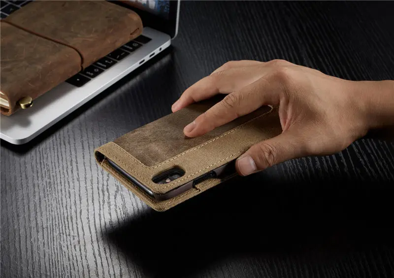 Canvas Wallet Flip Case For iPhone XS MAX Case Card Holder Protective Back Cover For iPhone XS MXA Bag Coque Fundas