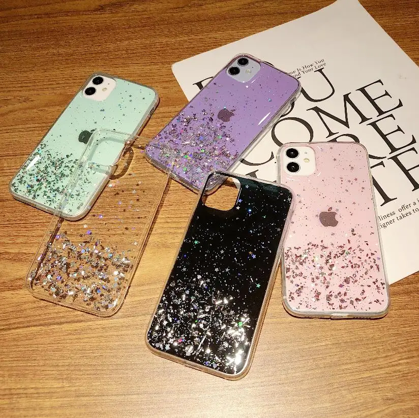 20PCS High-Quality Bling Soft TPU Glittering Smooth Phone Cases