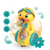 New Cute Duck Soap Bubbles Machine with Light Music For Kids Automatic Blower Toy Baby Magic Bubble Gun Summer Toys for children 2