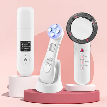 

Ultrasonic Skin Scrubber Facial Cleaner Machine Skin Care Set Face Cleaner+RF EMS LED Facial Massager+EMS Body Slimming Massager