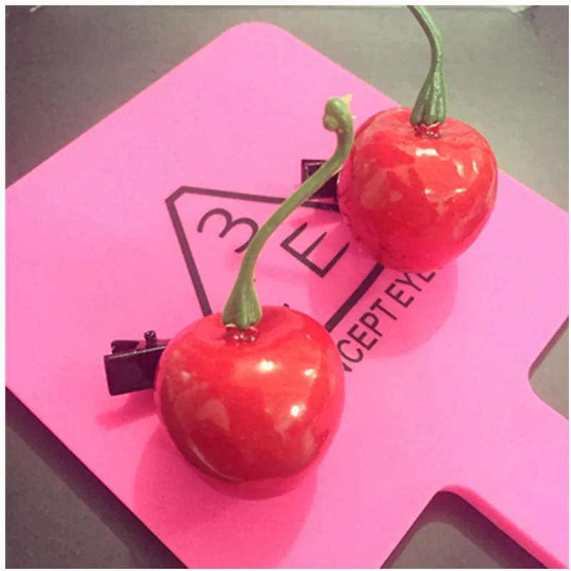 Заколка для волос в японском стиле с фруктами форме вишни милые ювелирные