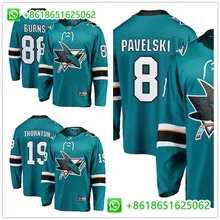 Мужская хоккейная футболка с надписью "San Jose Brent Burns Evander Kane Joe Thornton"