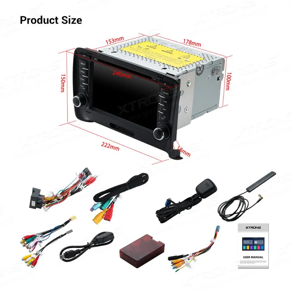 XTRONS 2 Din 7 &quotAndroid 9 0 Автомобильный DVD плеер для Audi TT MK2 8J 2006 2007 2008 2009 2010 2011 2012 gps радио OBD