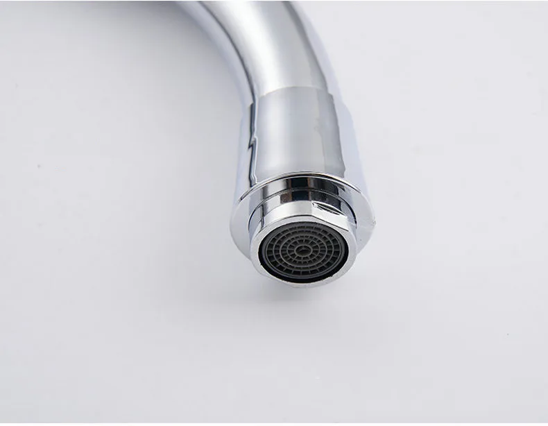 Hot Cold Water Classic Kitchen Faucet Space Aluminum Brushed Process Swivel Faucet 360 Degree Rotation Sink Taps for Kitchen