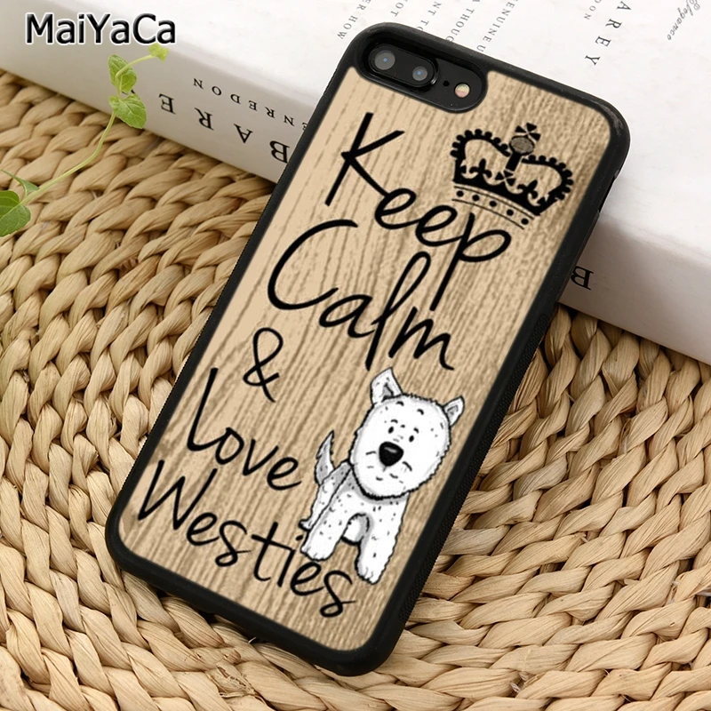 MaiYaCa чехол для телефона с надписью Keep calm &amp love Westies dog iPhone X XR XS 11 12 13 Pro MAX 5 6 6S 7 8 Plus