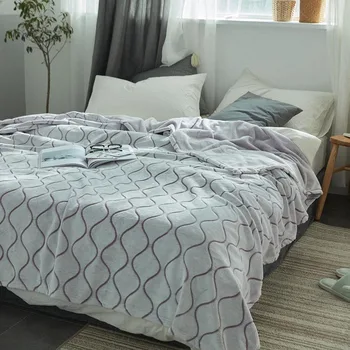 

Flannel blanket Clouds wavy geometric pattern Coral Fleece Soft Warm Winter Blanket On the Bed Thickness Throw Blanket