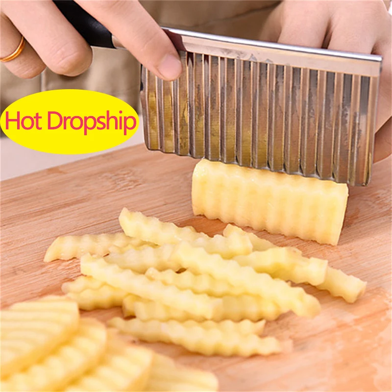 Cutter Slicer-Tools Potato Kitchen-Knives Vegetable-Fruit Cucumber Waves Stainless-Steel