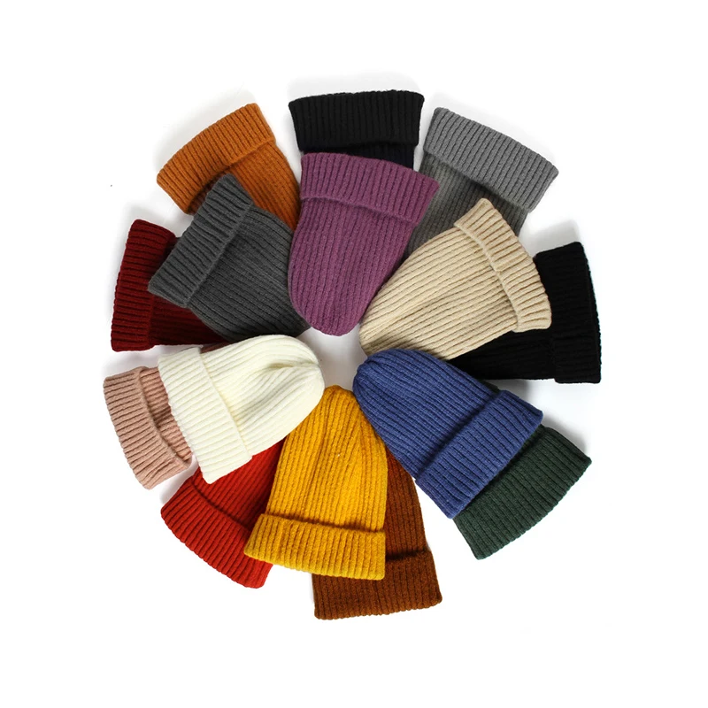 Womens Beanie Hat Autumn Women Wool Knit Beanie Hat Cuff Watch Cap for Girls Spring Skull Hats for Female knitted hat knitted cap knitted beanie embroidered beanies skullies beanies cotton beanie fashion beanies