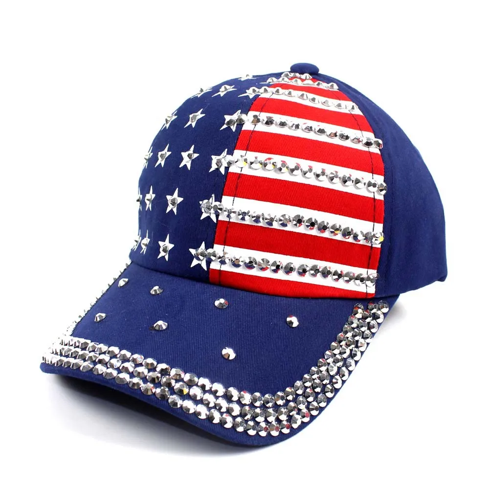 Retro American Flag Unisex Baseball Cap Classic Adjustable Plain Cap