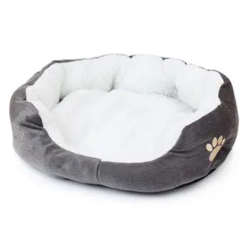 

Pet Dog Cashmere Bed Warming Dog House Soft Sofa Material Nest Dog Baskets Fall Winter Warm Kennel For Cat Puppy Supplies