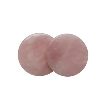 

2pcs Grafted Eyelash Gasket Jade Stones Eyelash Extension Glue Pallet Holder Round Pallet Pad for Women Ladies Girls (Pink)