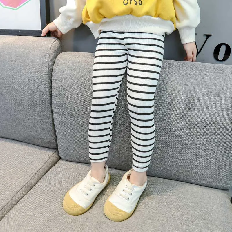 3-7Y Baby Girl Solid Pattern Pants Leggings Children Stretchy Warm Trousers Bottoms For Girls Baby Pants