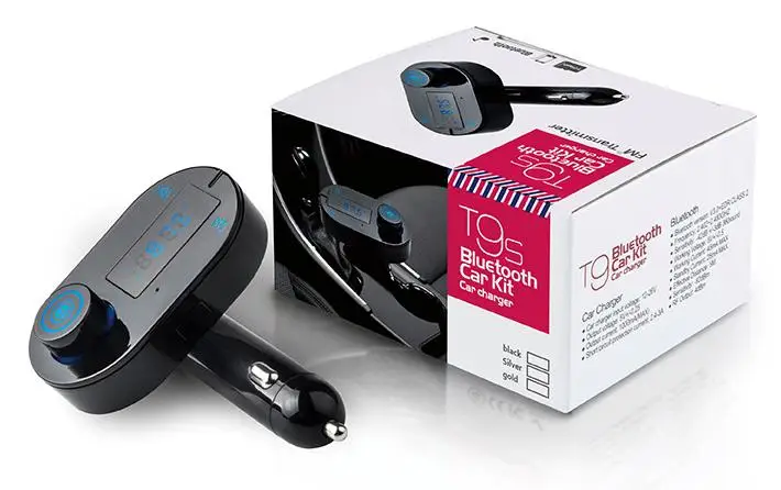 100 шт Универсальный T9S Автомобильный MP3-плеер беспроводной Bluetooth Fm 3 цвета FM автомобильный комплект USB зарядное устройство для iPhone samsung