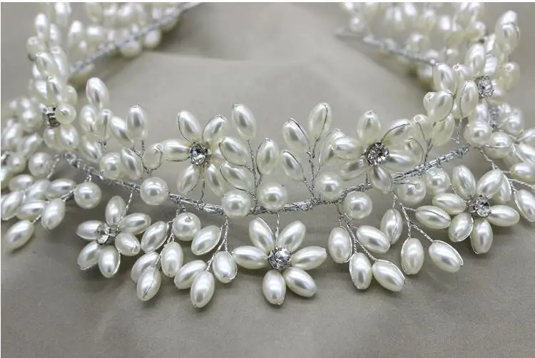 Pearl soft headdress bridal headdress white wedding dress with bridal handmade headdress Wedding Veil Head Band