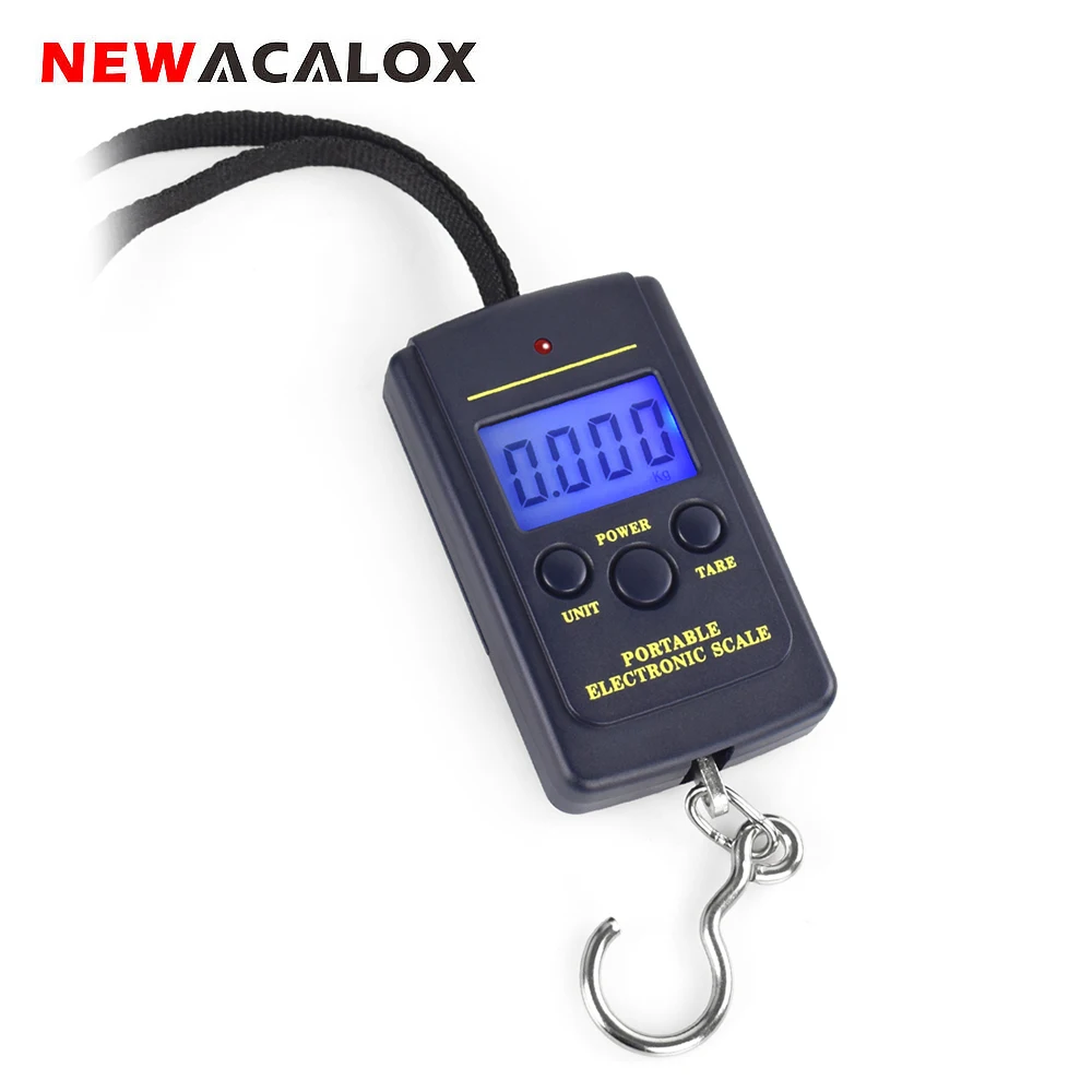 Портативные цифровые мини весы NEWACALOX электронные рыболовные с жк дисплеем