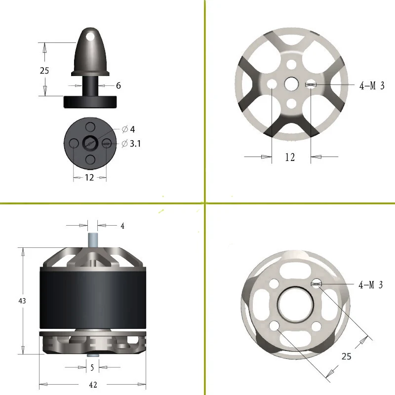 1 шт. U3520 KV520 KV720 KV990 бесщеточный мотор с фиксированным крылом водонепроницаемый мотор CW CCW Для RC FPV мульти-роторный самолет
