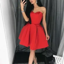 " изящное платье для выпускного вечера А-силуэта/Принцесса Атласное милое без рукавов с оборками Короткие/вечерние мини-платья"