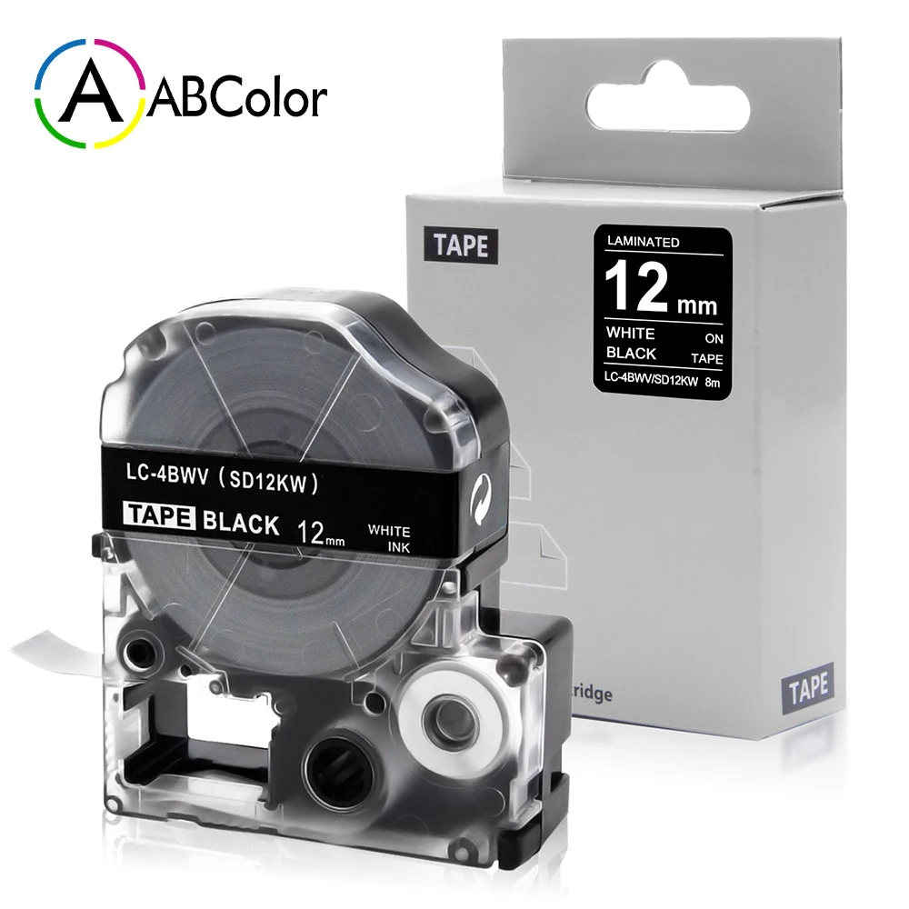 3PK SD12KW для Epson LC 4BWV Ленточный Картридж печати этикеток 12 мм LabelWorks LW 300 400