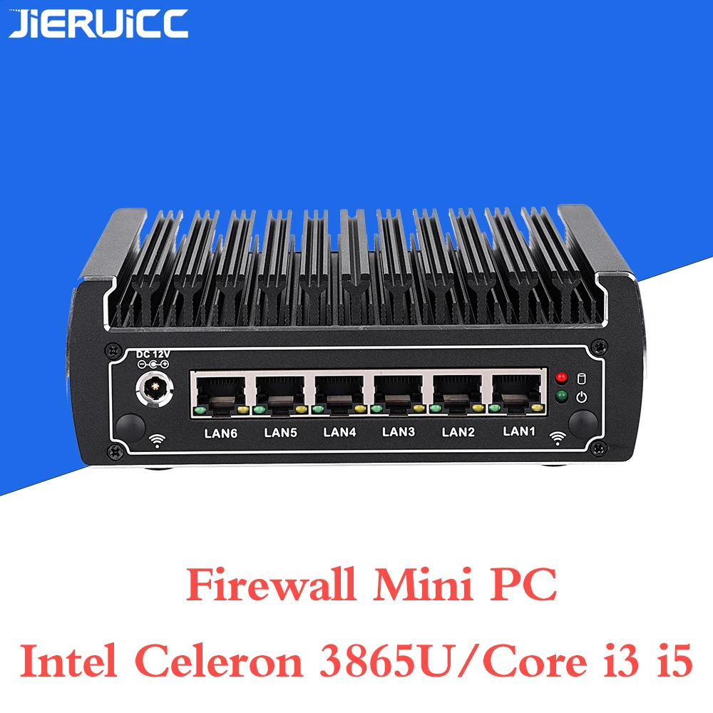 Intel Celeron 3865U minipc с оперативной памятью ddr4. 6 портов LAN. 1 COM, 4 порта USB 3,0, быстрый и стабильный для vpn-маршрутизатора
