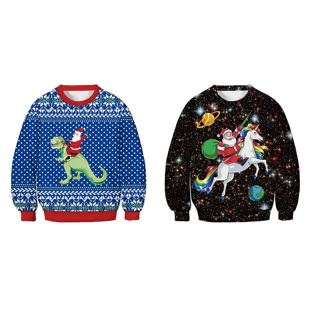 

3D print Christmas Hoodie Sweatshirt Kids Top Shirt toddler Boys Girls Long Sleeve O-neck Fashion Christmas Party Clothing