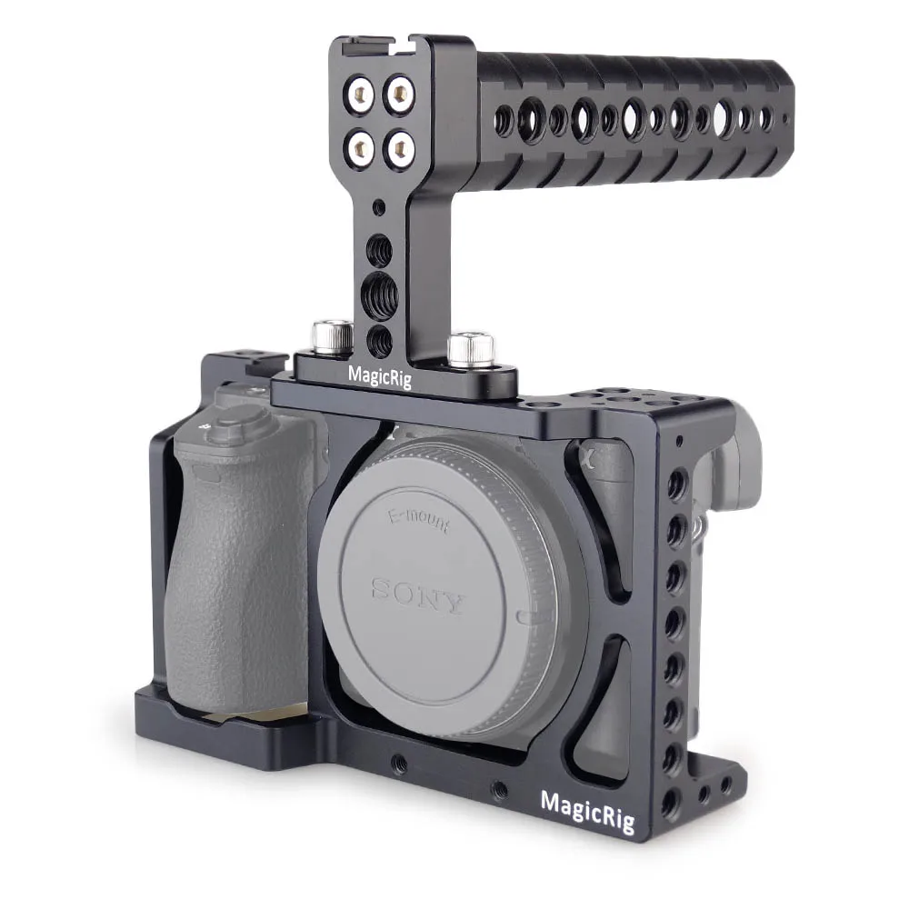 MAGICRIG DSLR камера клетка с верхней ручкой для sony A6400/A6500/A6300/A6000 камера для крепления микрофона монитор вспышка светодиодный свет