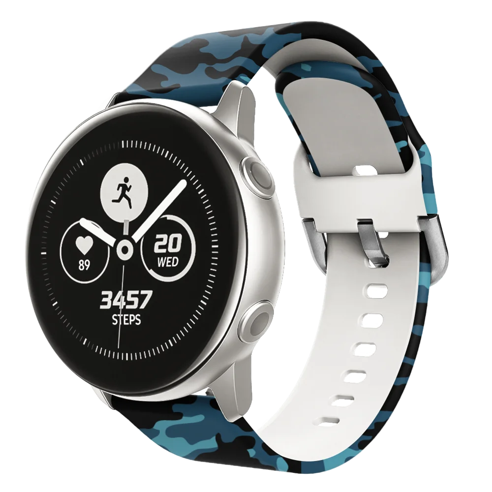 20 мм ремешок для часов с принтом для samsung Galaxy Watch Active 2 ТПУ резиновый сменный Браслет для Galaxy Watch Active